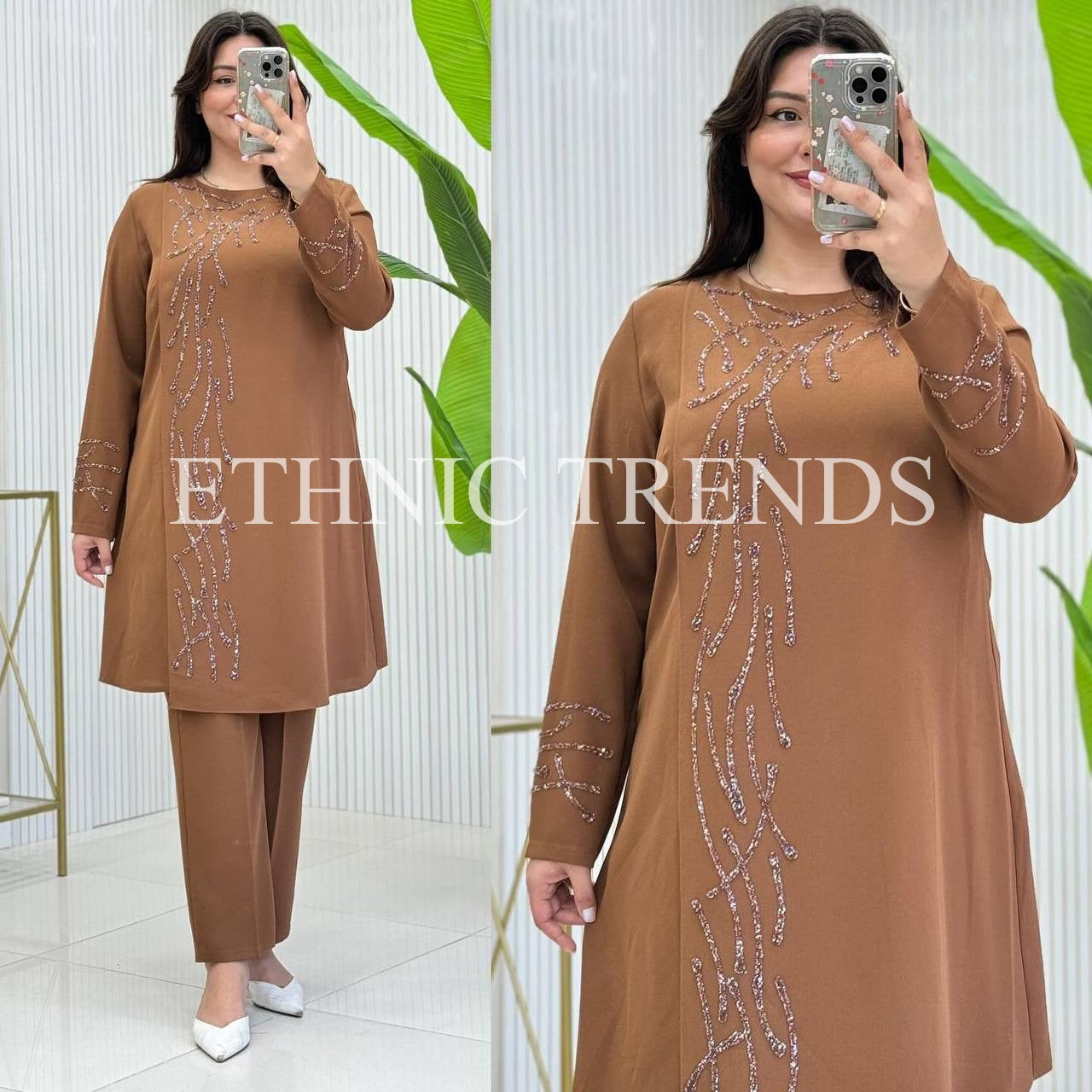 Starry Formal Co-ord Set - Brown