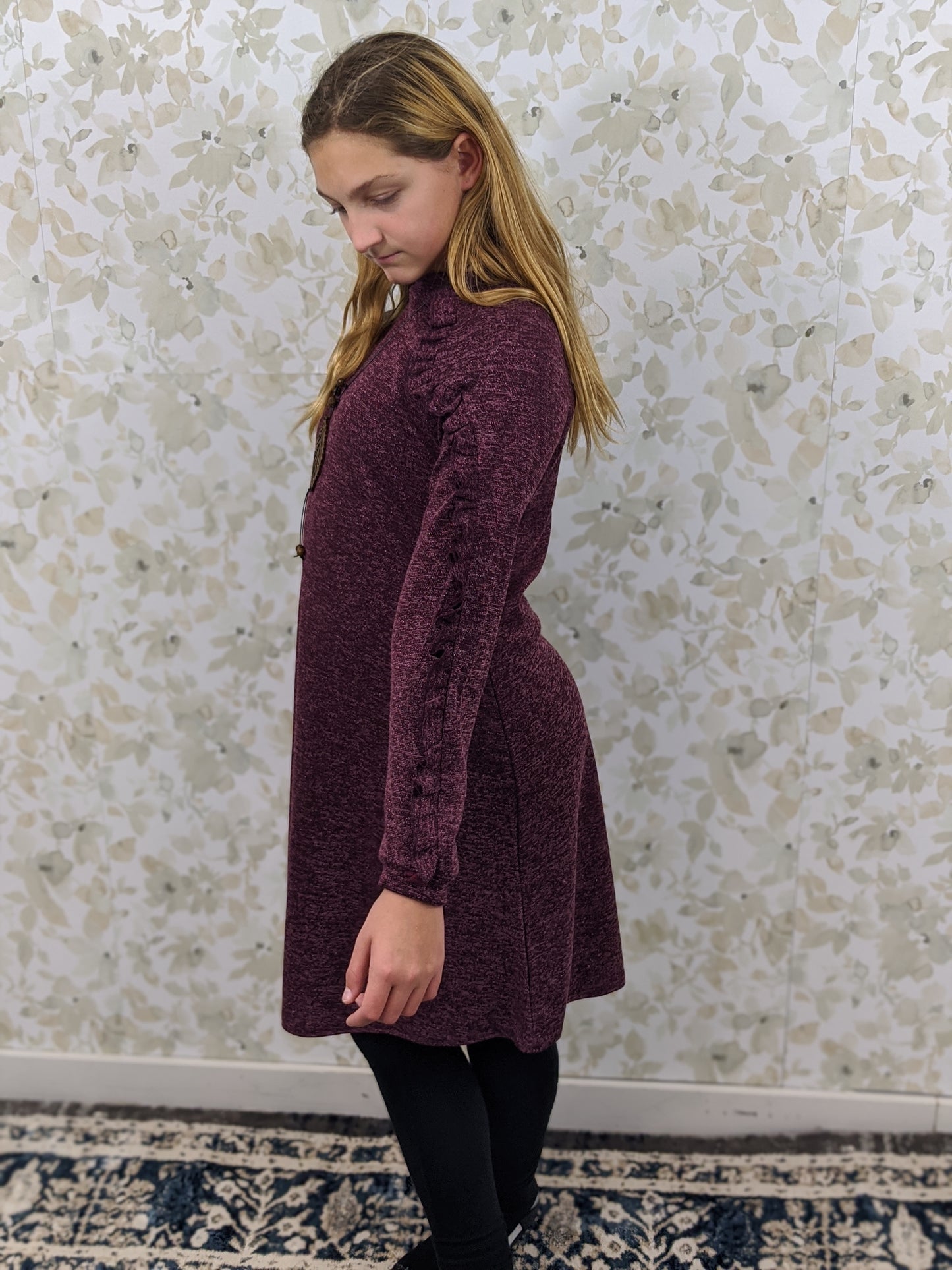 Sparkled long sleeve swing dress