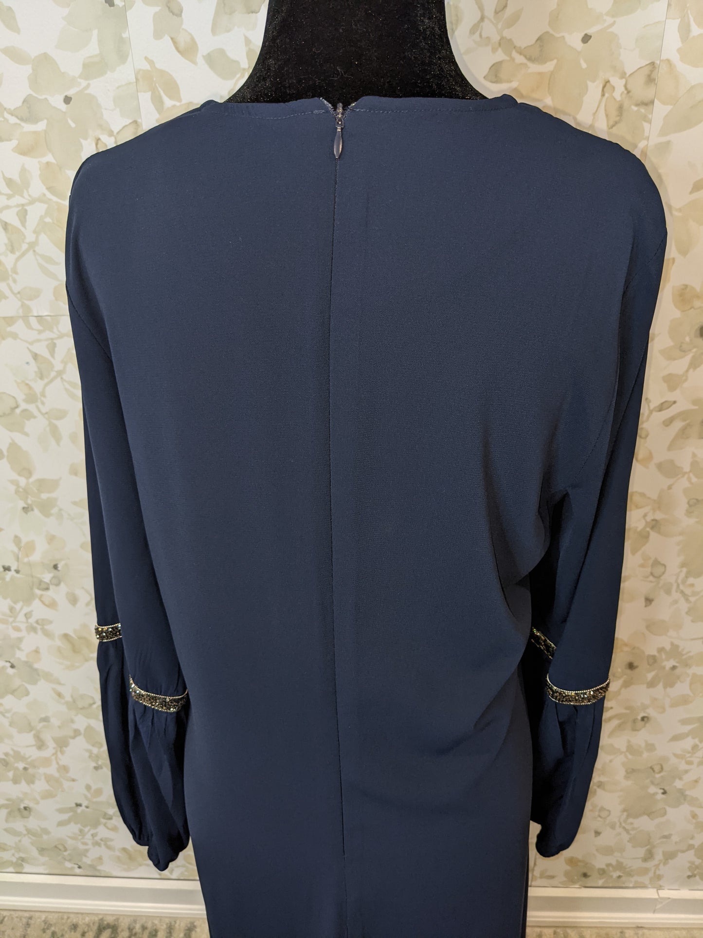 Blue Abaya With Balloon Sleeves