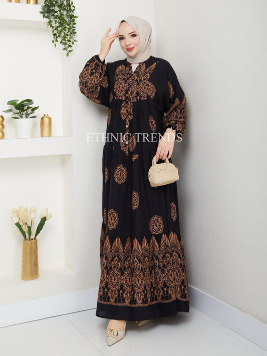 Serra Linen Dress - Black