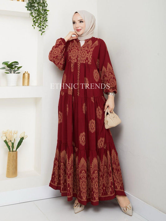 Serra Linen Dress - Red