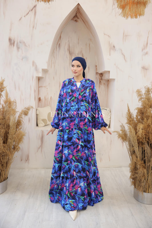 Derya Linen Dress - Blue