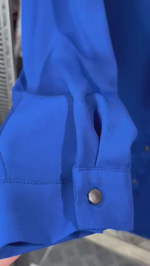 Long Tunic with Pocket Design - Blue