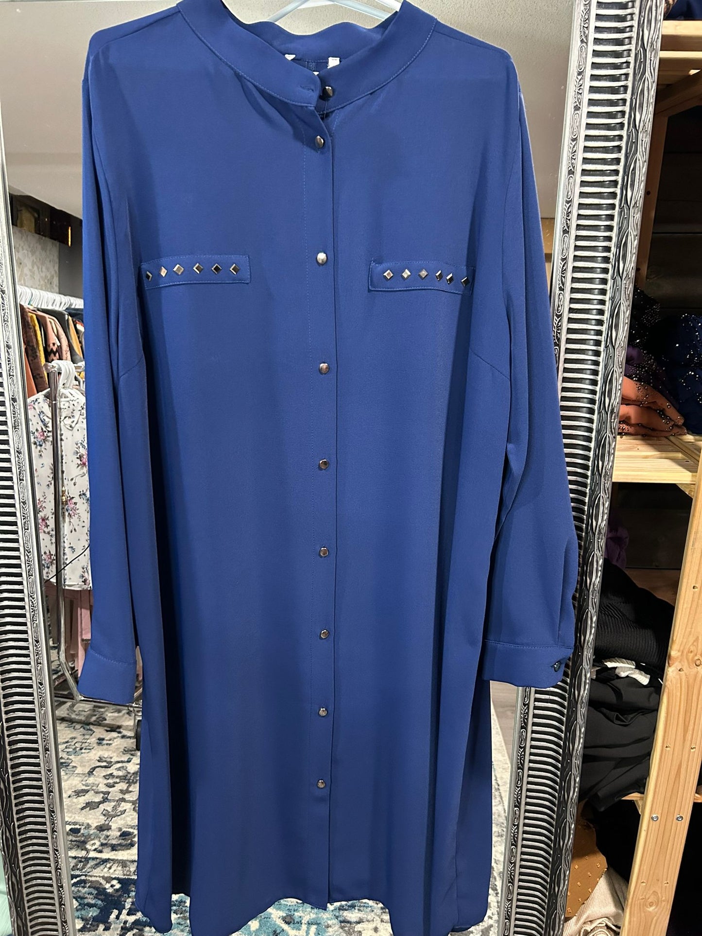 Long Tunic with mirror Design - Blue