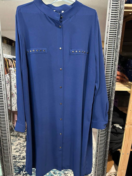 Long Tunic with mirror Design - Blue
