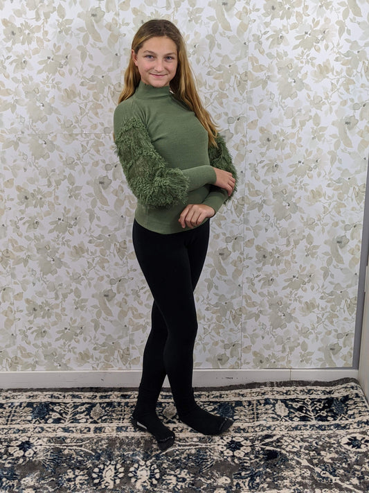 Fuzzy Sleeves - Green