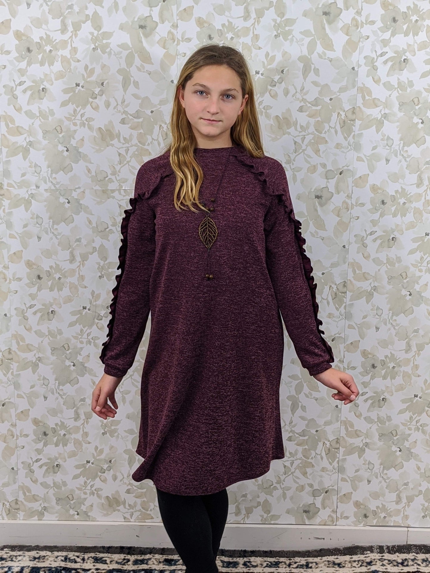 Sparkled long sleeve swing dress