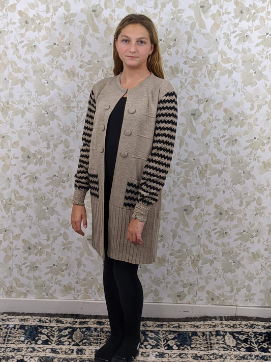 Zig-zag on sleeves Cardigan
