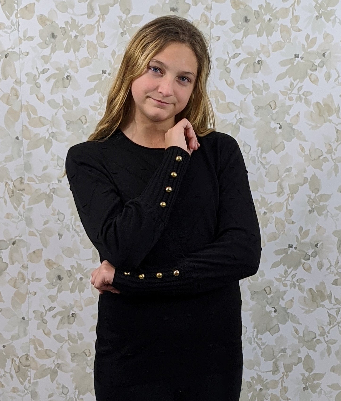 Button Sleeve Pullover - Black