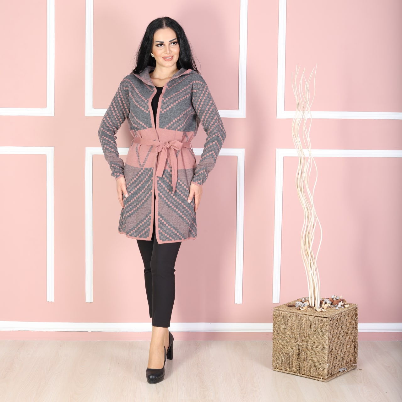 Hoodie Cardigan with belt