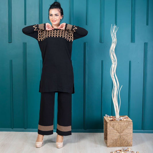 2 piece sweater set - Black